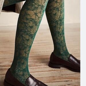Free People Butterfly Lace Tights in Green New OS